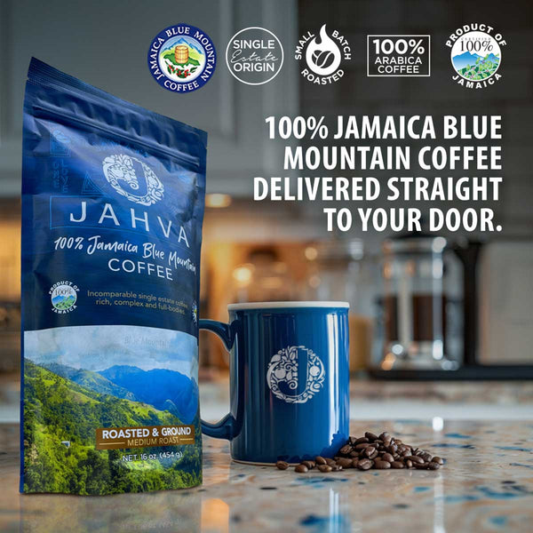 Jahva Coffee 100% Jamaican Blue Mountain Coffee, 16oz