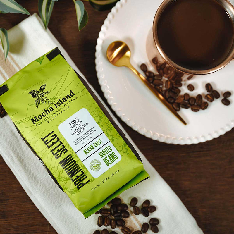 Mocha Island 100% Jamaica Blue Mountain Coffee Beans, 8oz