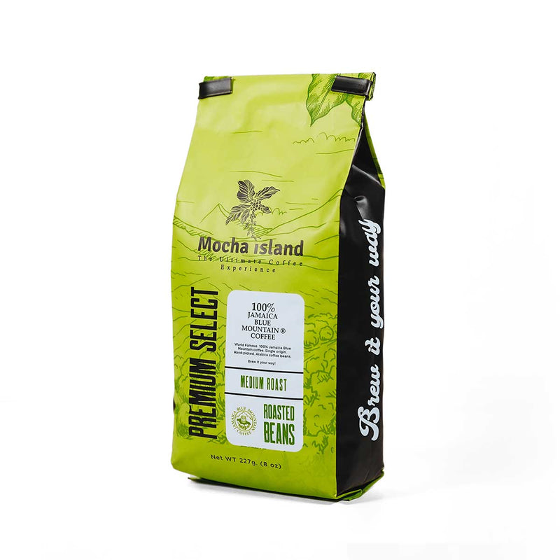 Mocha Island 100% Jamaica Blue Mountain Coffee Beans, 8oz