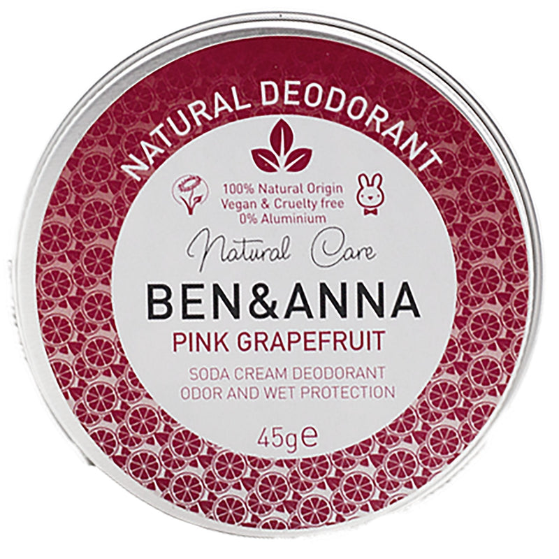Natural Soda Cream Deodorant Tin | Pink Grapefruit