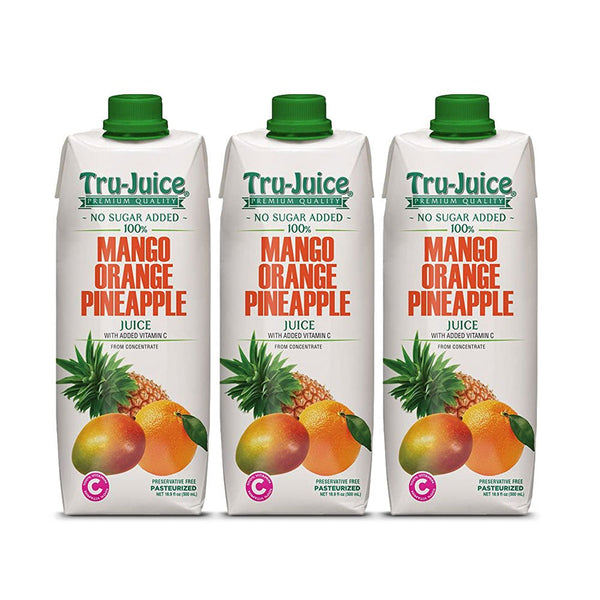 Tru-Juice 100% Mango, Orange, Pineapple Juice 1L (Single & 3 Pack) - Caribshopper