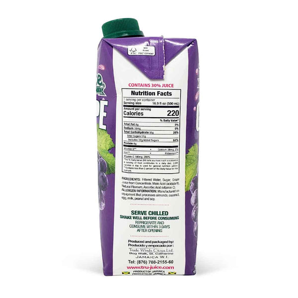 Tru-Juice Grape Juice, 500ml (3 Pack)